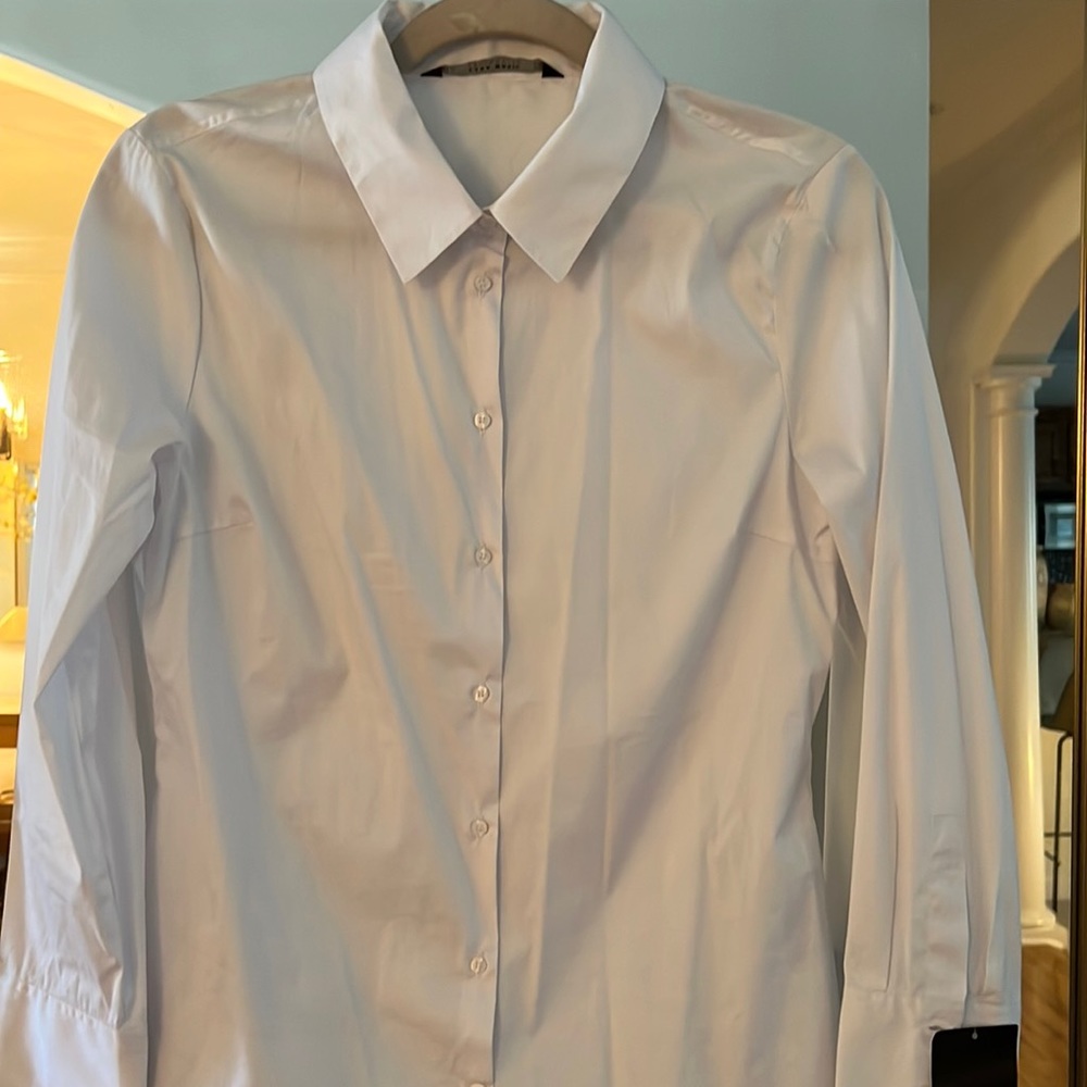 Zara white button down fitted shirt